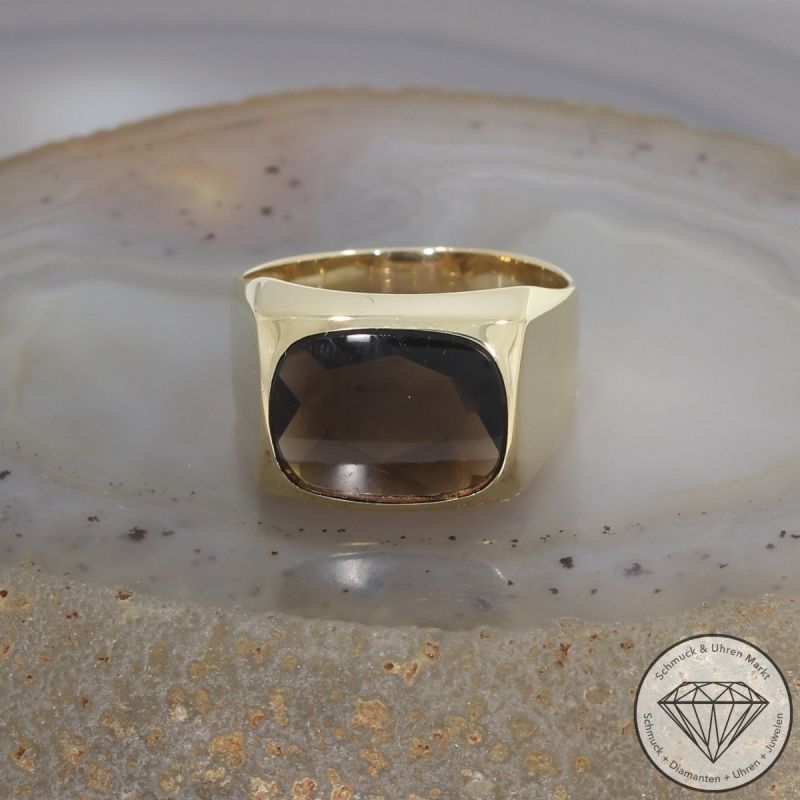Wert 850 € Rauchquarz Ring (ca. 4,00 carat) in 333er 8 K Gelbgold - 106316