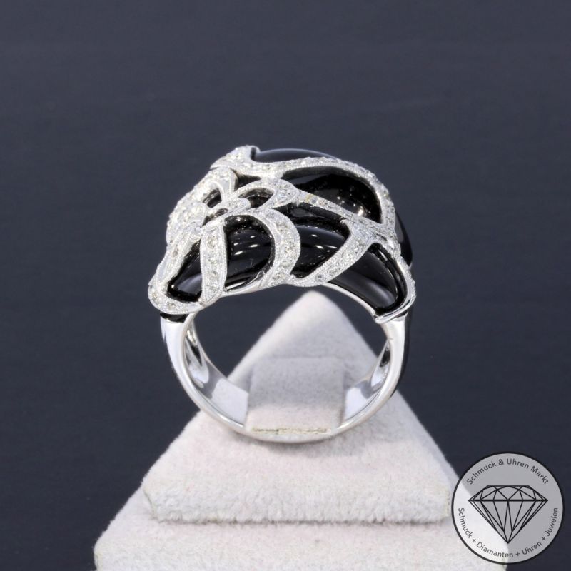 Wert 5999 € Brillant Onyx Ring in 750er 18 K Weißgold - 106440