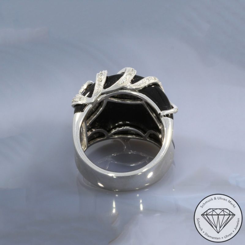 Wert 5999 € Brillant Onyx Ring in 750er 18 K Weißgold - 106440