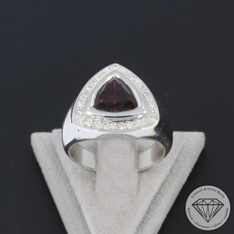 Wert 5850 € Brillant Rubin Ring in 750er 18 K Weißgold - 106465