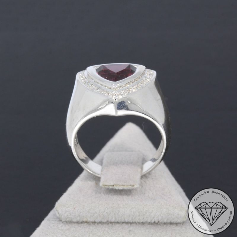 Wert 5850 € Brillant Rubin Ring in 750er 18 K Weißgold - 106465