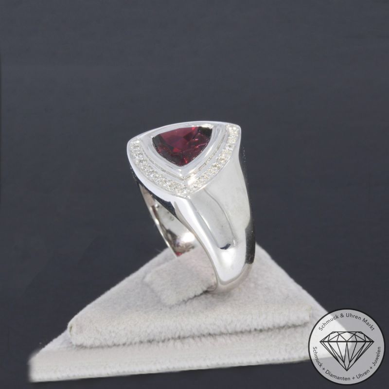 Wert 5850 € Brillant Rubin Ring in 750er 18 K Weißgold - 106465