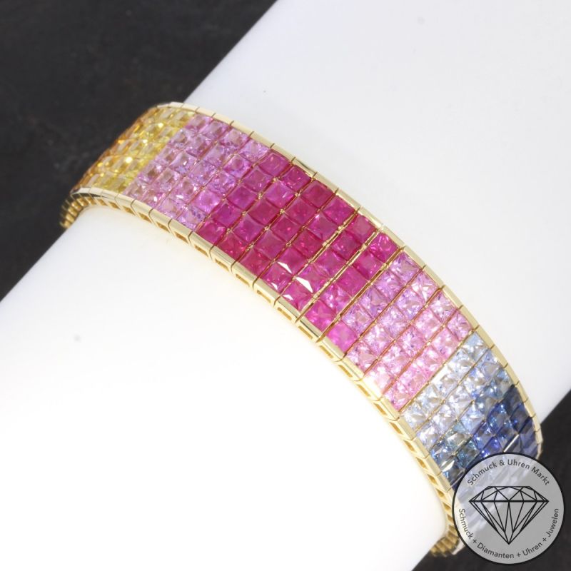 Wert 31690 € Saphir Armband in 585er 14 K Gelbgold - 106476