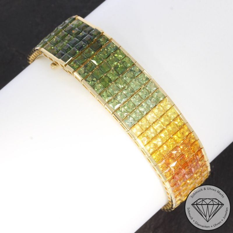 Wert 31690 € Saphir Armband in 585er 14 K Gelbgold - 106476