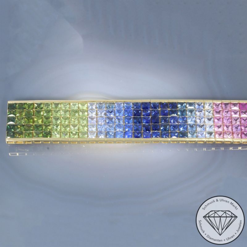 Wert 31690 € Saphir Armband in 585er 14 K Gelbgold - 106476