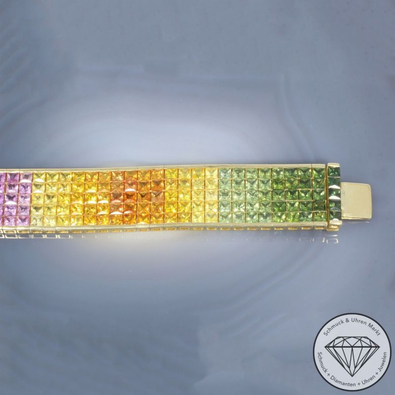 Wert 31690 € Saphir Armband in 585er 14 K Gelbgold - 106476