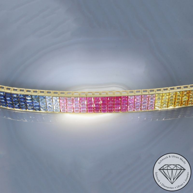 Wert 31690 € Saphir Armband in 585er 14 K Gelbgold - 106476