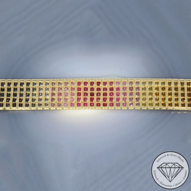 Wert 31690 € Saphir Armband in 585er 14 K Gelbgold - 106476