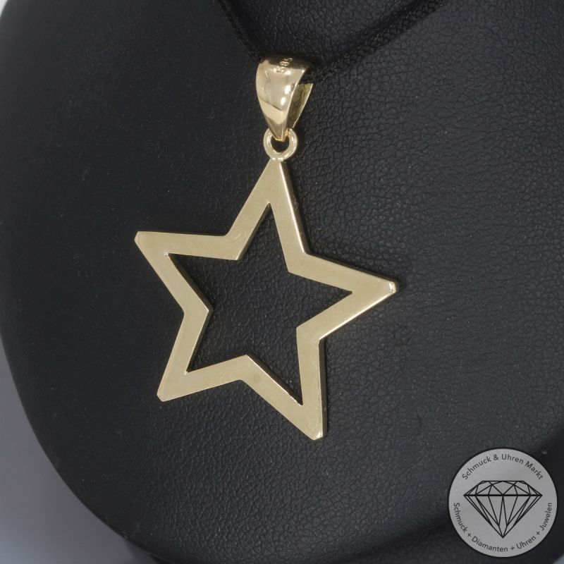 Wert 1150 € Stern Anhänger (5,8 Gramm) in 585er 14 K Gelbgold - 106496