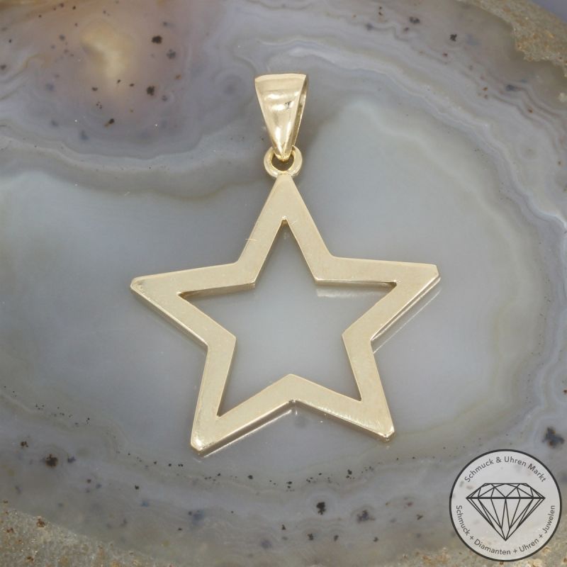 Wert 1150 € Stern Anhänger (5,8 Gramm) in 585er 14 K Gelbgold - 106496