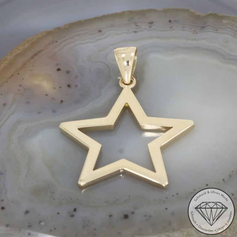 Wert 1150 € Stern Anhänger (5,8 Gramm) in 585er 14 K Gelbgold - 106496