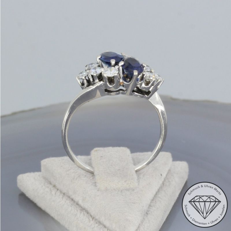 Wert 2490 € Brillant Saphir Ring in 750er 18 K Weißgold - 106497