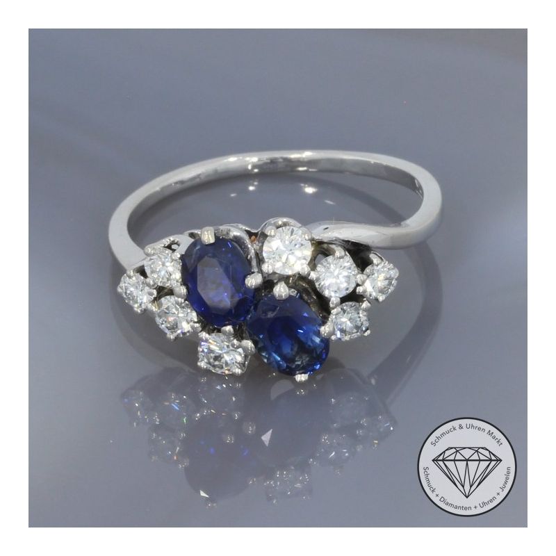 Wert 2490 € Brillant Saphir Ring in 750er 18 K Weißgold - 106497