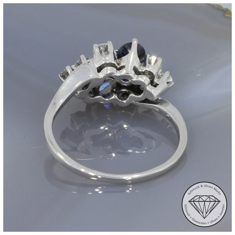 Wert 2490 € Brillant Saphir Ring in 750er 18 K Weißgold - 106497