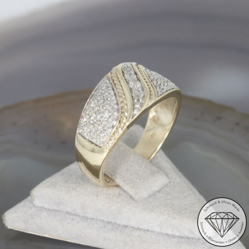 Wert 2050 € Brillant Ring in 375er 9 K Gelbgold - 106515