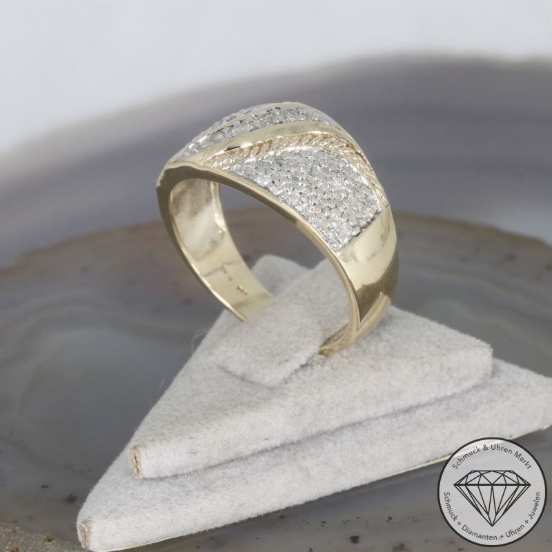Wert 2050 € Brillant Ring in 375er 9 K Gelbgold - 106515