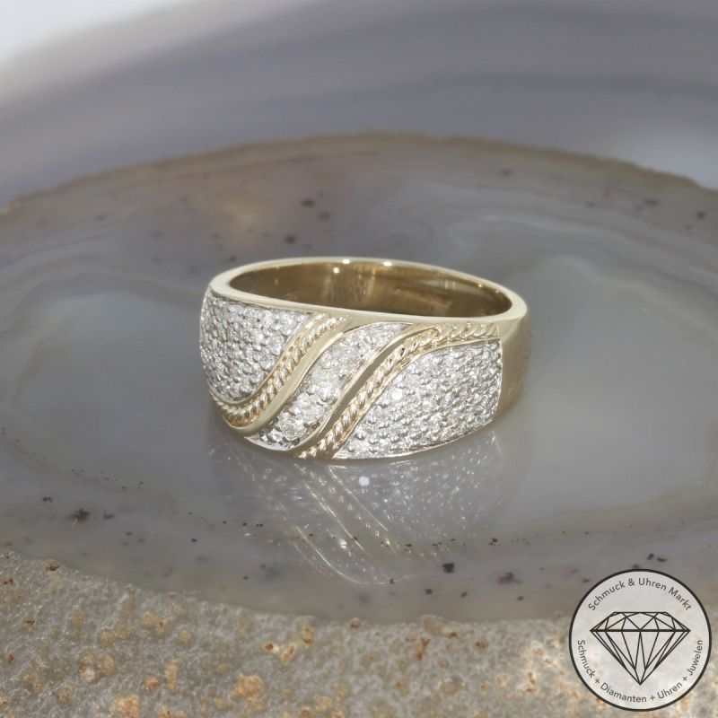 Wert 2050 € Brillant Ring in 375er 9 K Gelbgold - 106515