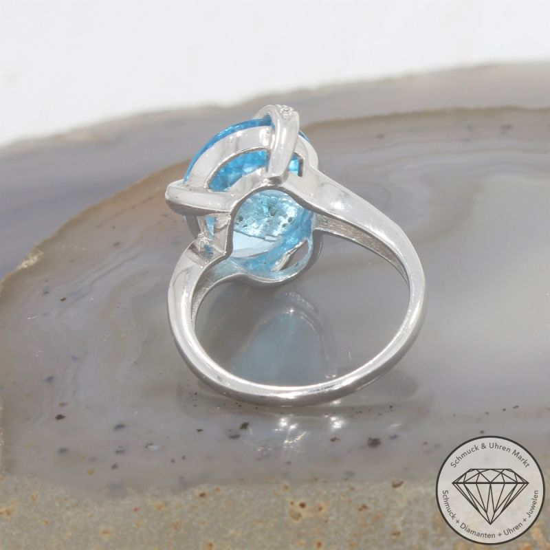 Wert 2590 € Diamant Topas Ring in 750er 18 K Weißgold - 106521