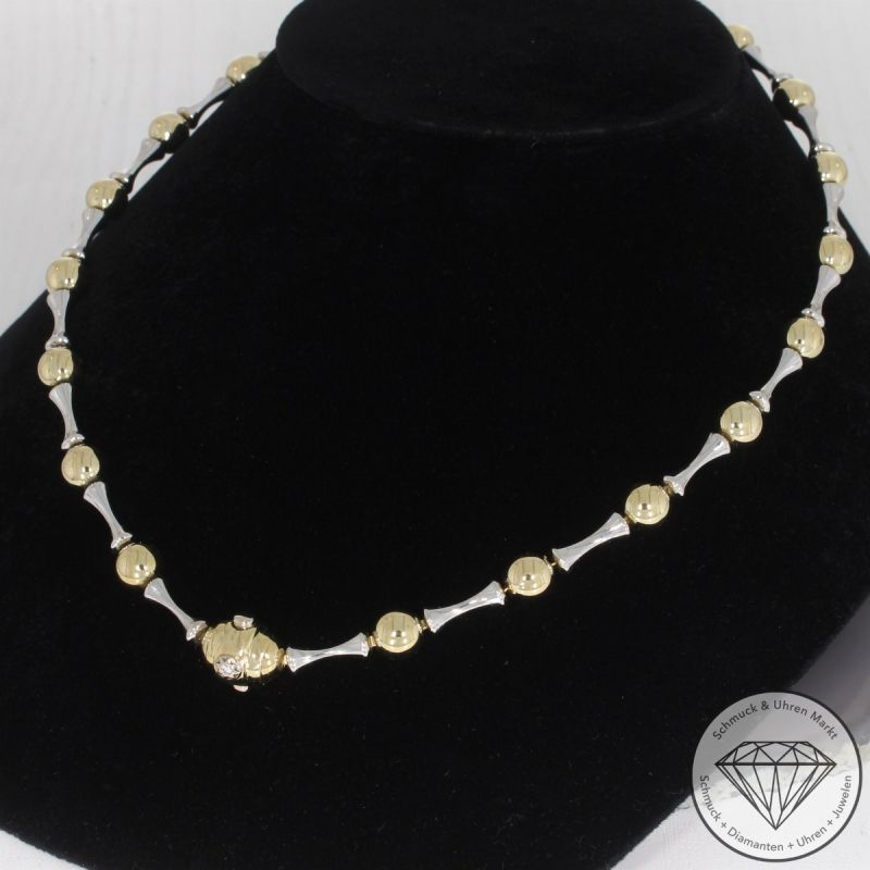 Wert 8150 € CHIMENTO Bicolor Solitär Brillant Collier in 750er 18 K Gold - 106589