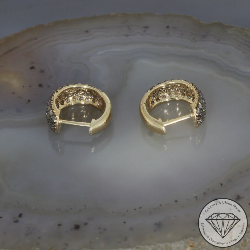 Wert 2190 € Brillant Creolen (0,77 carat) in 585er 14 K Gelbgold - H24