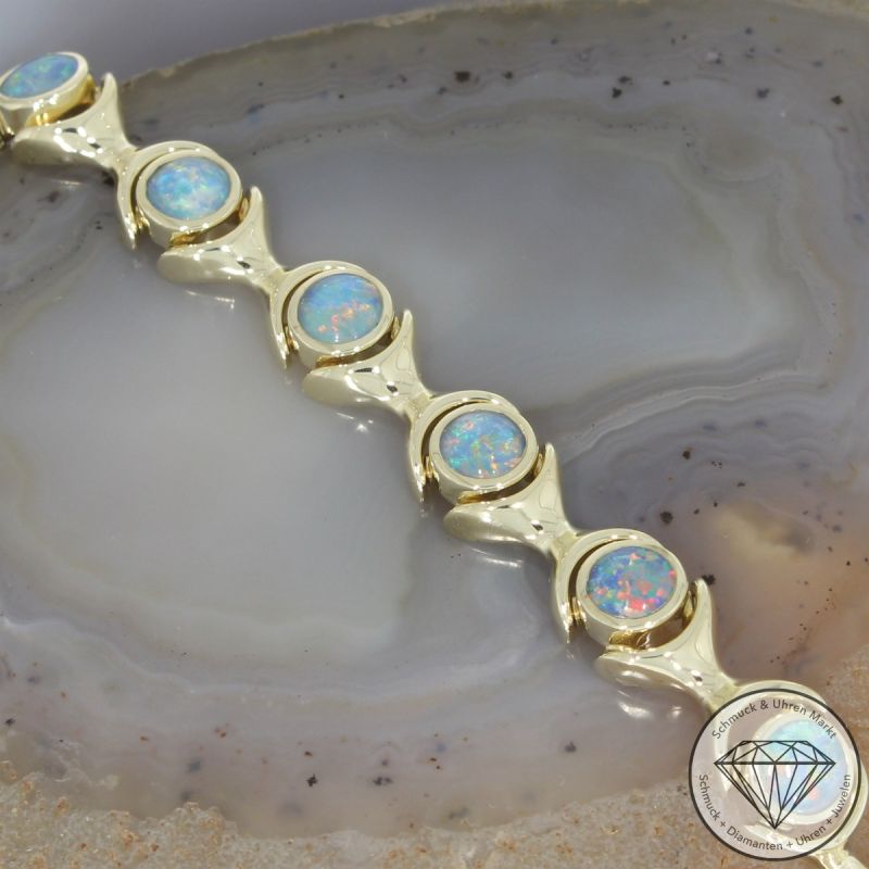 Wert 4900 € Opal Armband in 585er 14 K Gelbgold - 106703