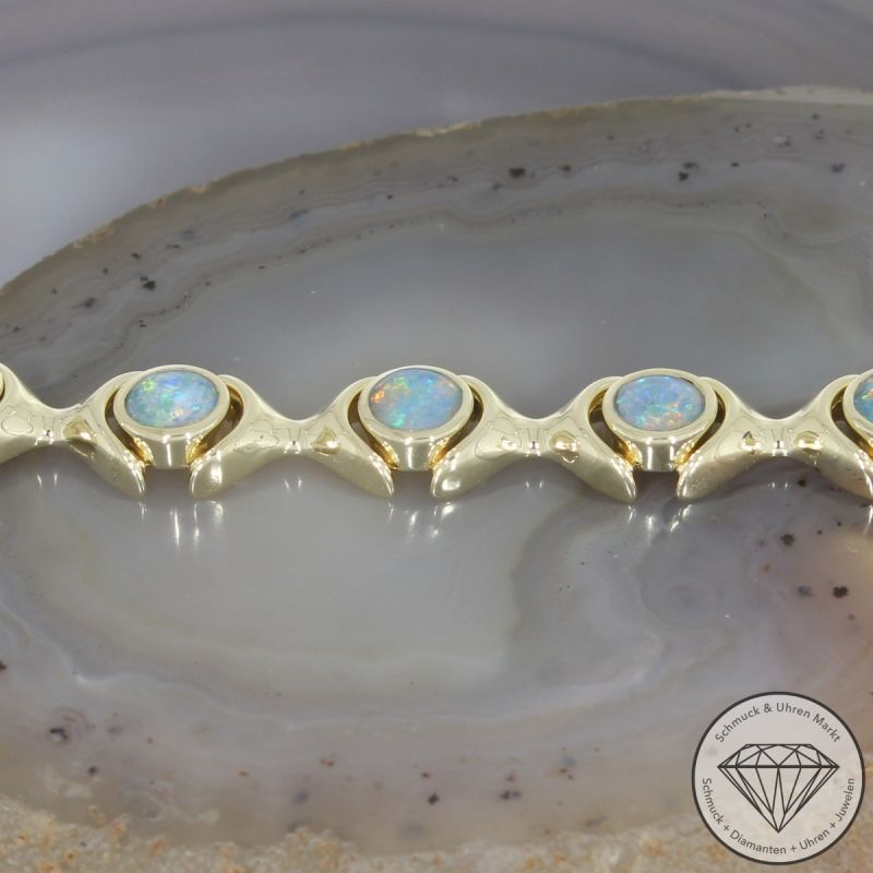 Wert 4900 € Opal Armband in 585er 14 K Gelbgold - 106703