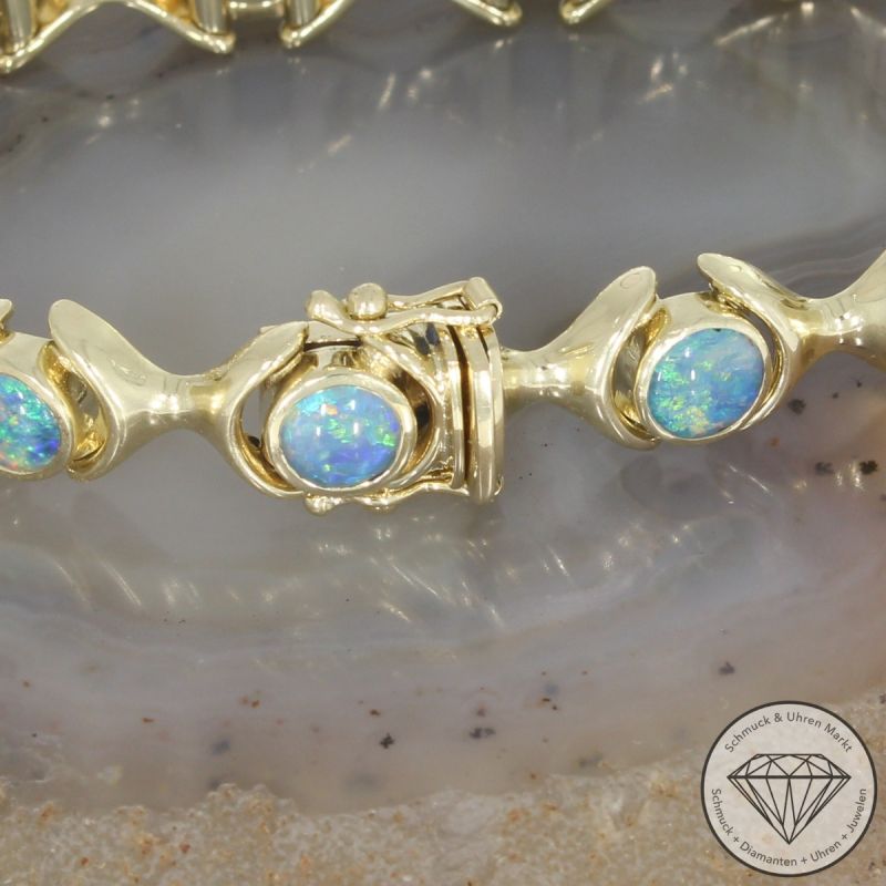 Wert 4900 € Opal Armband in 585er 14 K Gelbgold - 106703