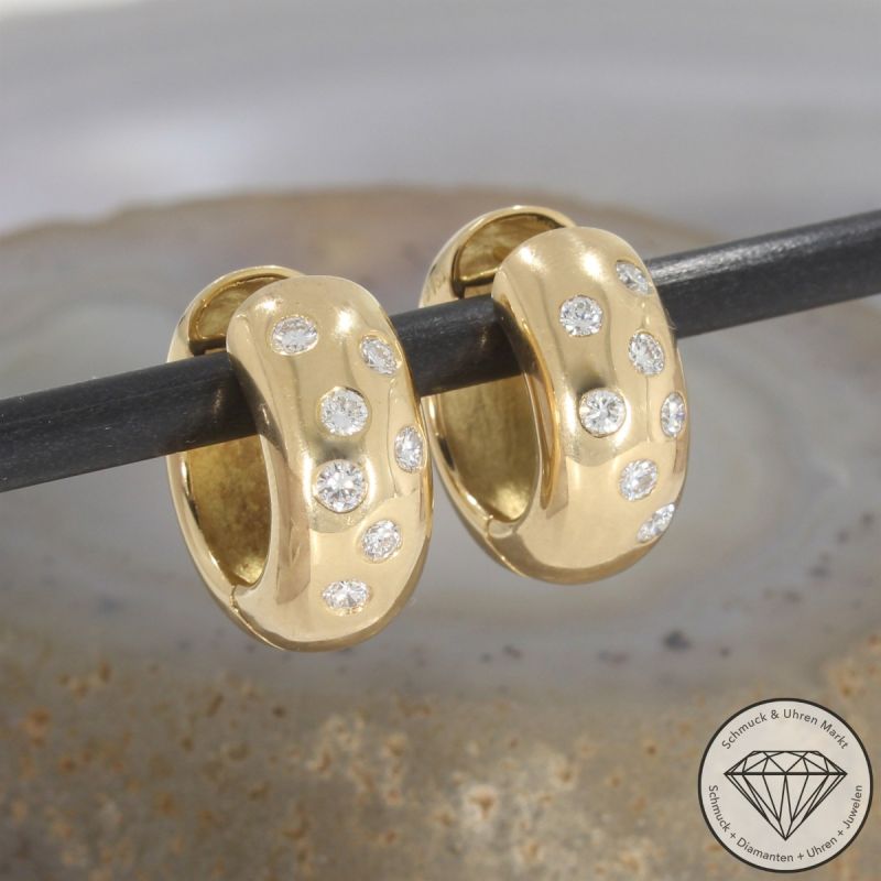 Wert 6190 € Brillant Creolen (0,70 carat) in 750er 18 K Gelbgold - 107374
