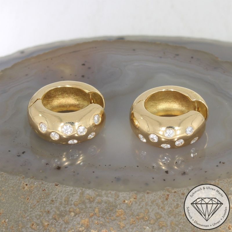 Wert 6190 € Brillant Creolen (0,70 carat) in 750er 18 K Gelbgold - 107374