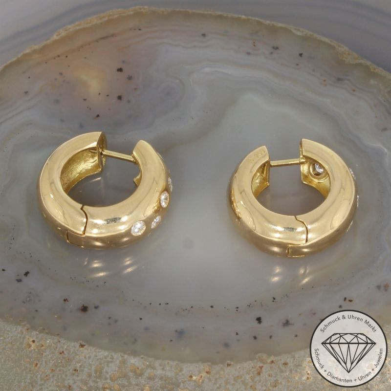 Wert 6190 € Brillant Creolen (0,70 carat) in 750er 18 K Gelbgold - 107374