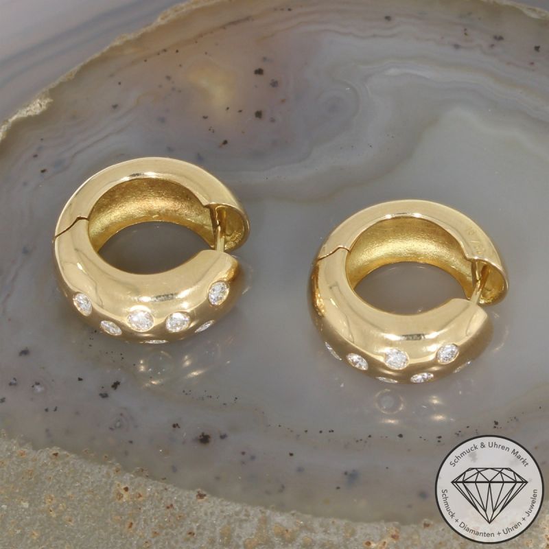 Wert 6190 € Brillant Creolen (0,70 carat) in 750er 18 K Gelbgold - 107374