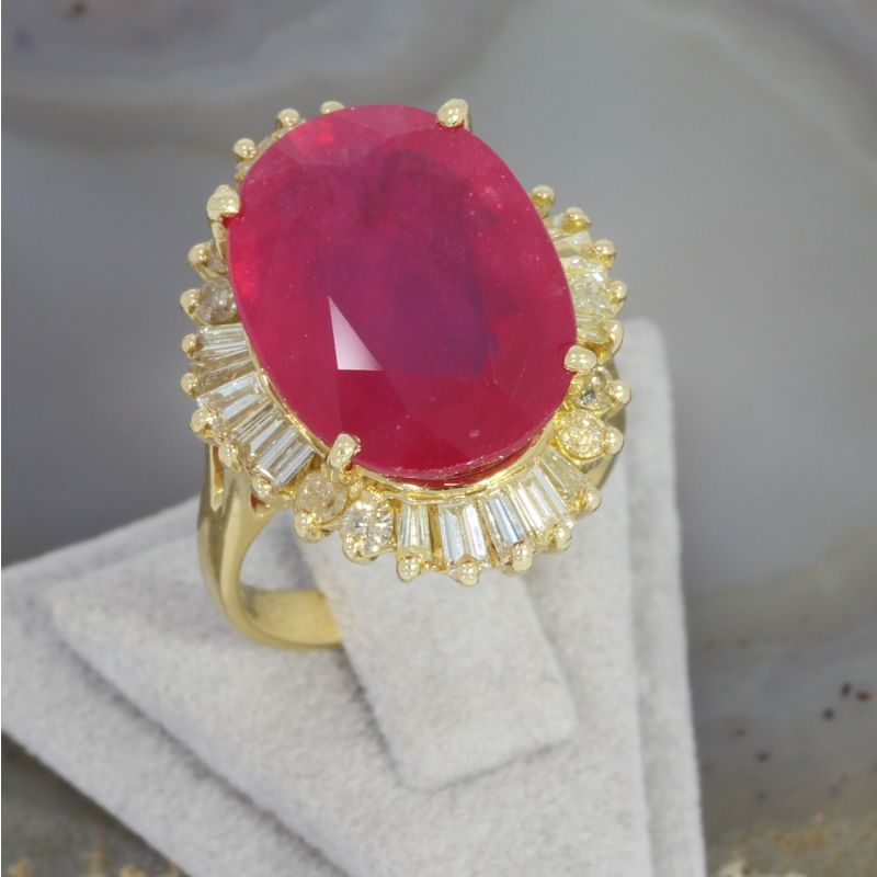 Sale! Wert 4390 € Brillant Diamant Farbstein Ring in 750er 18 K Gelbgold - 15743