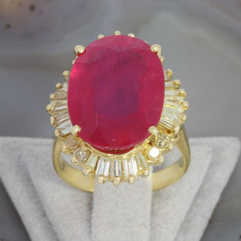 Sale! Wert 4390 € Brillant Diamant Farbstein Ring in 750er 18 K Gelbgold - 15743