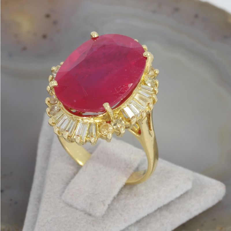 Sale! Wert 4390 € Brillant Diamant Farbstein Ring in 750er 18 K Gelbgold - 15743