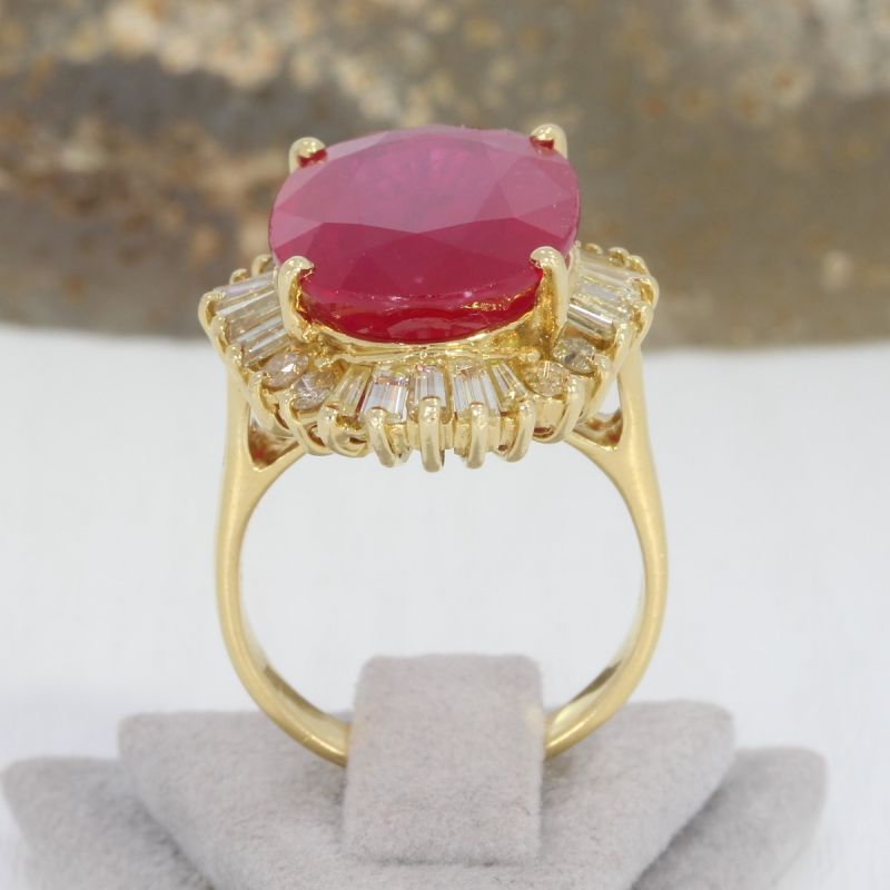 Sale! Wert 4390 € Brillant Diamant Farbstein Ring in 750er 18 K Gelbgold - 15743