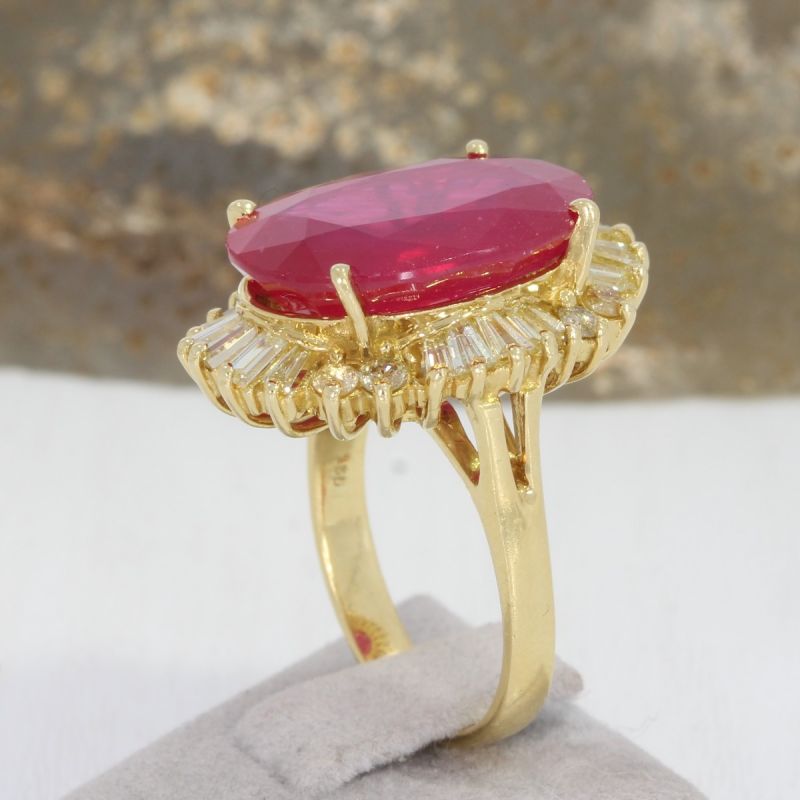 Sale! Wert 4390 € Brillant Diamant Farbstein Ring in 750er 18 K Gelbgold - 15743