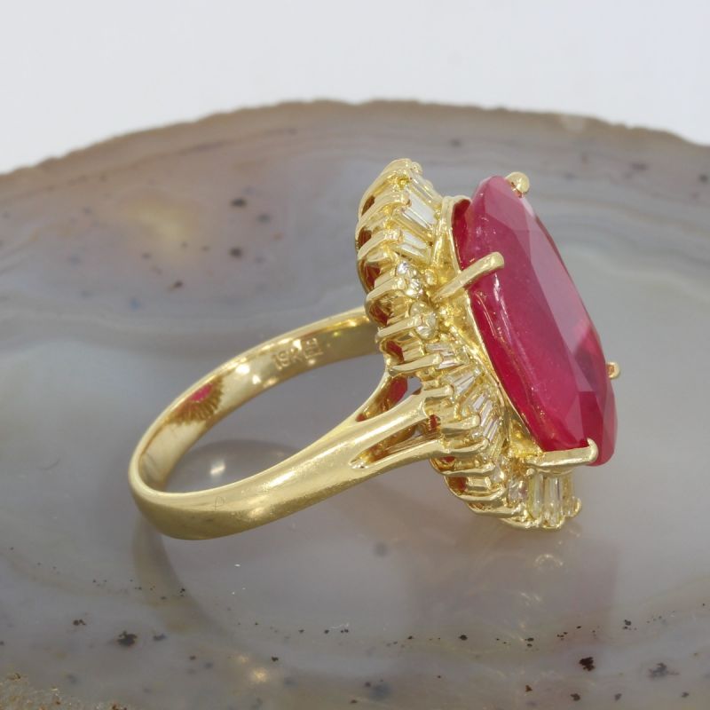Sale! Wert 4390 € Brillant Diamant Farbstein Ring in 750er 18 K Gelbgold - 15743
