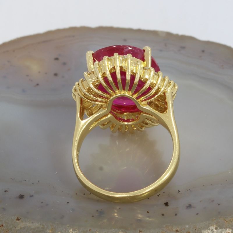 Sale! Wert 4390 € Brillant Diamant Farbstein Ring in 750er 18 K Gelbgold - 15743