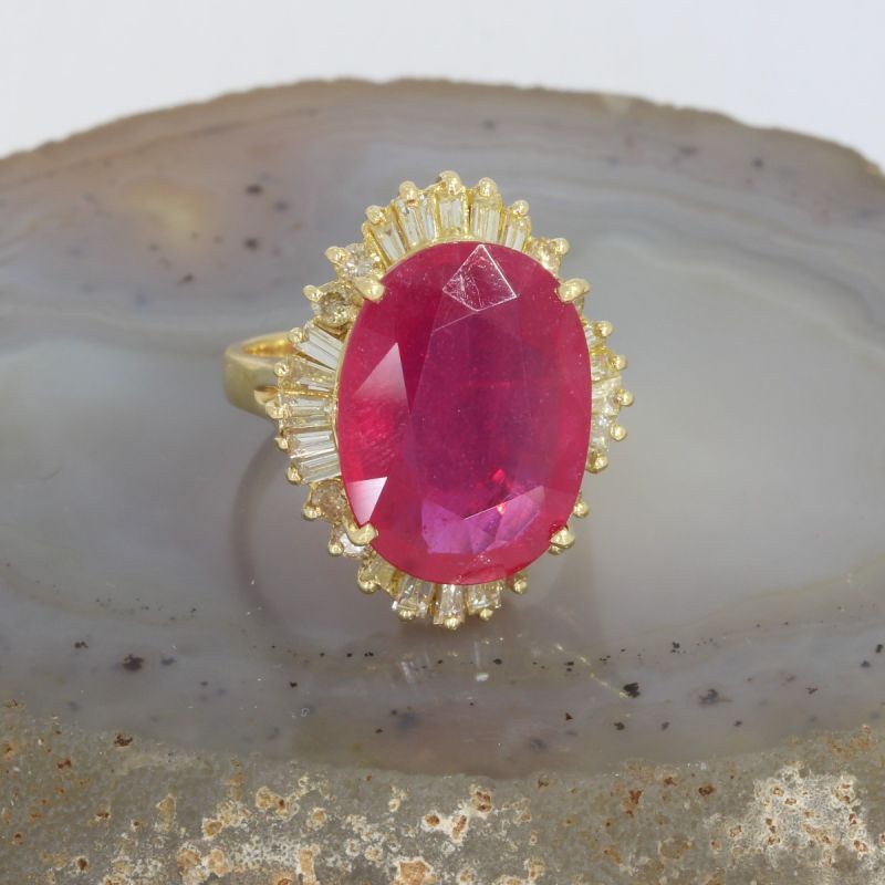 Sale! Wert 4390 € Brillant Diamant Farbstein Ring in 750er 18 K Gelbgold - 15743