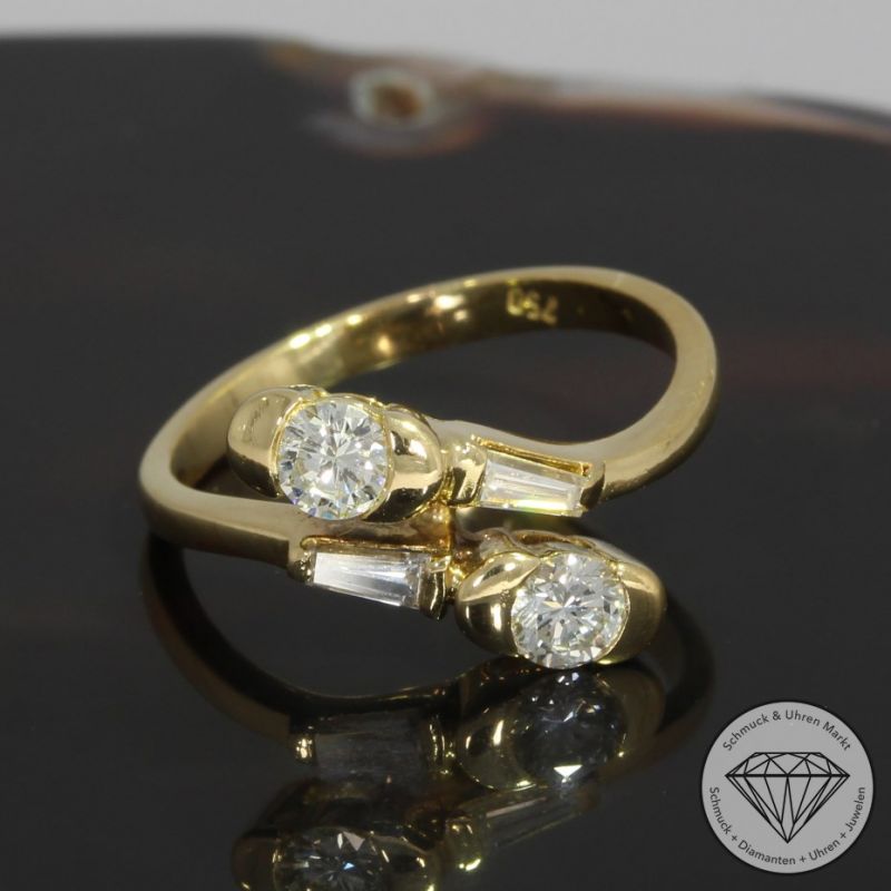 Wert 1750 € Brillant Diamant Ring in 750er 18 K Gelbgold - 91925