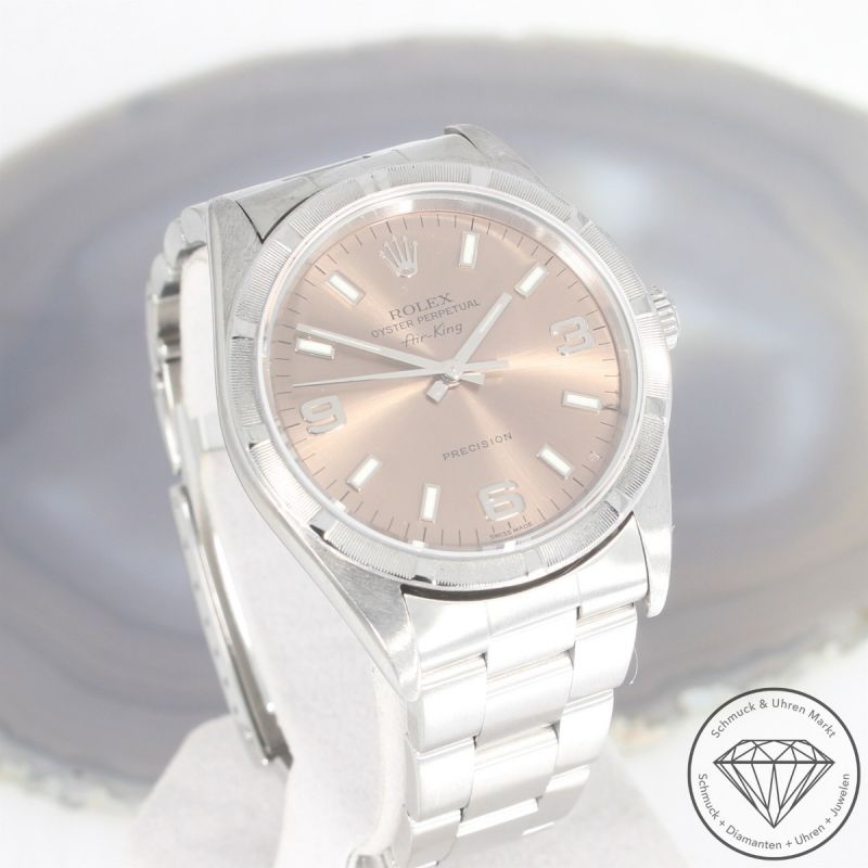 Rolex Air King Oyster Perpetual Automatik Uhr Edelstahl rosa Dial - 91957