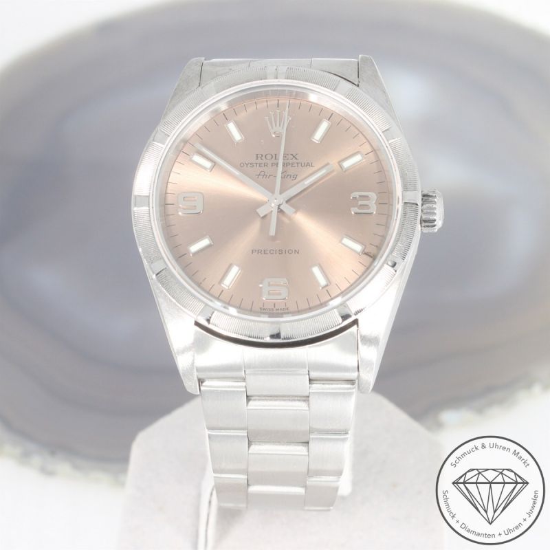 Rolex Air King Oyster Perpetual Automatik Uhr Edelstahl rosa Dial - 91957