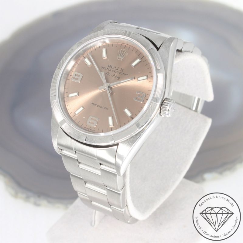 Rolex Air King Oyster Perpetual Automatik Uhr Edelstahl rosa Dial - 91957