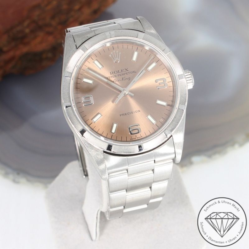 Rolex Air King Oyster Perpetual Automatik Uhr Edelstahl rosa Dial - 91957
