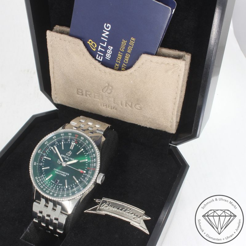 Wert 5950 € Breitling Navitimer Automatik Uhr Full Set A17326 Edelstahl - 101358