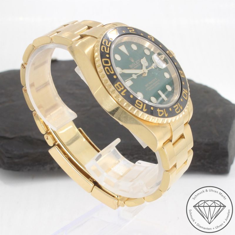Rolex GMT Masters ll Automatik Uhr 116718 green Dial 18 Karat Gelb Gold - 97510