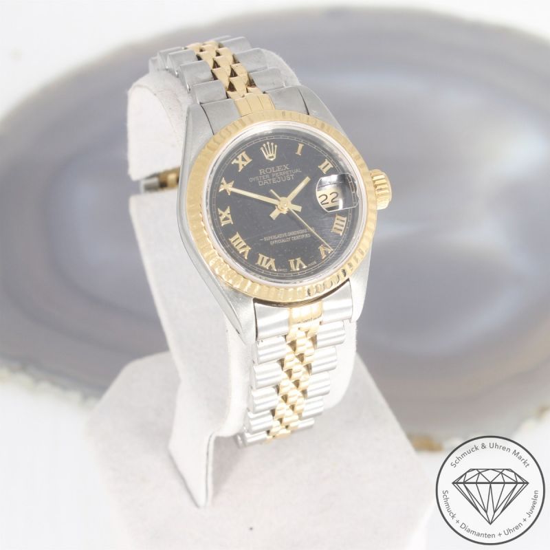 Rolex Datejust Lady Automatik Uhr 69173 seltenes Zifferblatt Edelstahl 18 Karat Gelbgold - 101259