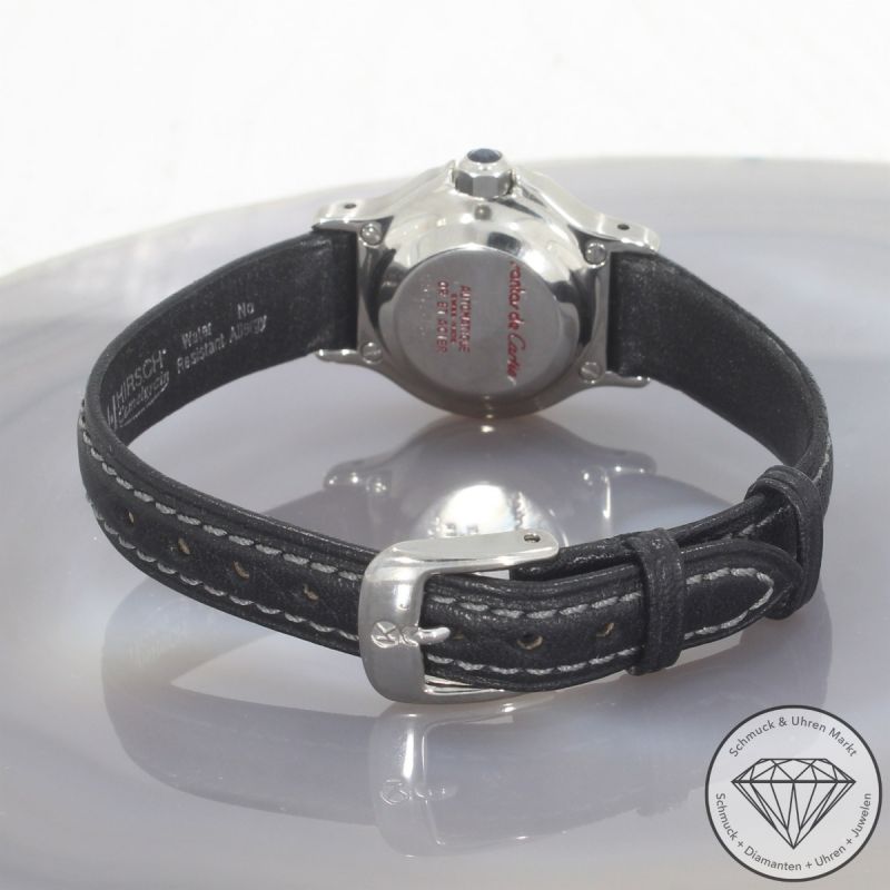 Wert 4600 Euro Cartier Santos Octagon Automatik Uhr 0907 Stahl 18 K Gelb Gold Leder - 93824