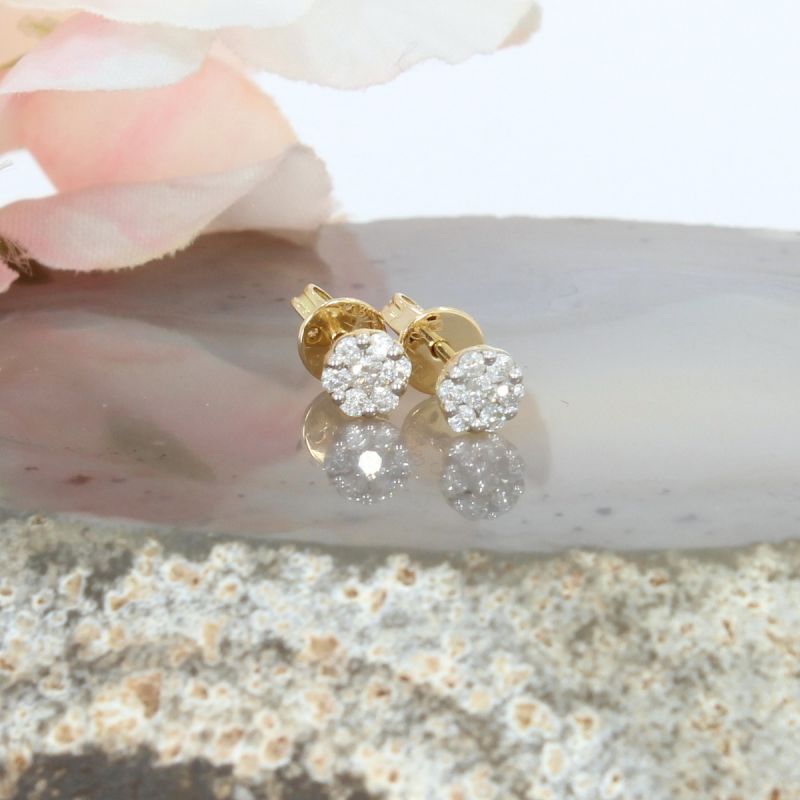  Wert 640 € Brillant Ohrstecker Ohrringe (0,20 carat) in 750er 18 K Gelbgold - H82
