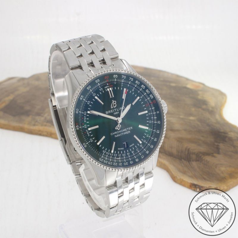 Wert 5950 € Breitling Navitimer Automatik Uhr Full Set A17326 Edelstahl - 101358